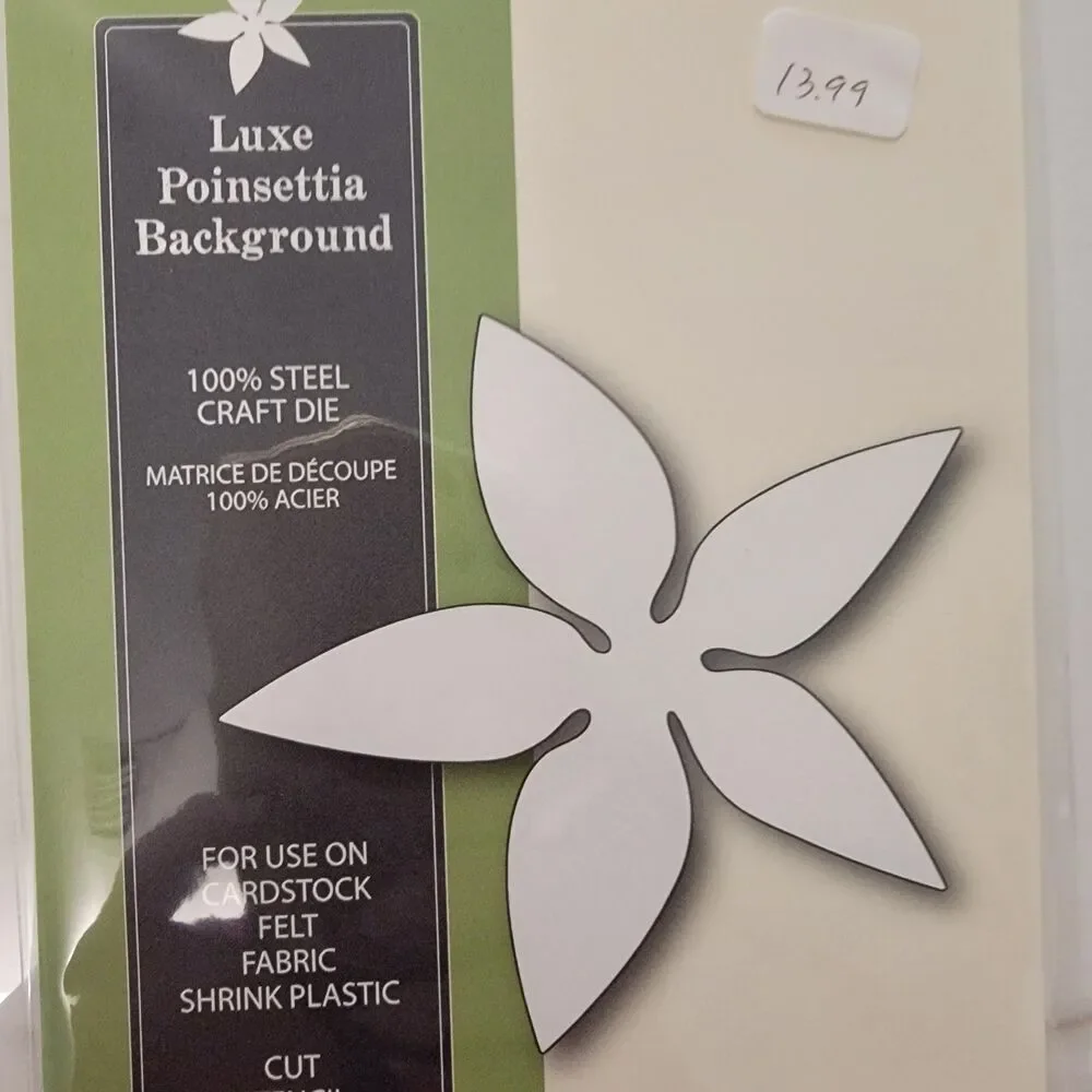 Poppy LUXE POINSETTIA OUTLINE & BACKGROUND Steel Craft Dies Lot of 2 NEW